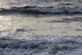 The dark, churning waters of the Pacific Ocean on a stormy day in Hana Bay, Hana, Maui, Hawaii Royalty Free Stock Photo