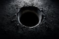Dark Circular Hole In Rough Textured Royalty Free Stock Photo