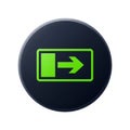 Dark Circular Icon with Green Arrow and Rectangle Symbol on White Background button graphic Royalty Free Stock Photo
