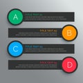 Dark circular options infograph with five steps