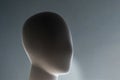Dark close-up of a plastic mannequin head Royalty Free Stock Photo