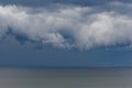 Dark cloud asperatus over the sea