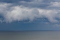 Dark cloud asperatus over the sea