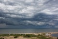 Dark cloud asperatus over the sea