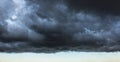 Dark cloud with a clear edge of the storm cloud, in front of a thundery front, weather changes