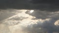 Dark cloud in cloudy gray sky looking gloomy and dangerous, texture style Royalty Free Stock Photo