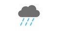 Minimal Cloud with Rain Icon for Weather or Forecast Designs Royalty Free Stock Photo