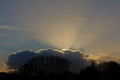 Dark clouds in the sky with sun rays Royalty Free Stock Photo