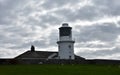 Dark Clouds Above St Bees Lighthouse in England Royalty Free Stock Photo
