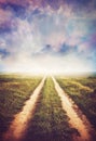 Dark clouds, road to Heaven, path to unknown, destiny, lost, rebirth Royalty Free Stock Photo