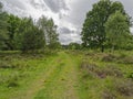 Gathering of dark clouds over the Nottinghamshire countryside Royalty Free Stock Photo