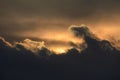 Dark clouds on a golden sky Royalty Free Stock Photo