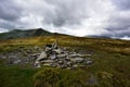 Slate cairn on Bowscale Fell Royalty Free Stock Photo