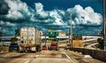 Dark clouds over the highway in Miami Royalty Free Stock Photo