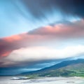 Dark clouds over Irish coast Dingle peninsula