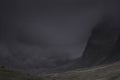 Dark clouds over mountain peaks Royalty Free Stock Photo