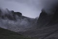 Dark clouds over mountain peaks Royalty Free Stock Photo