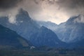 Dark clouds over Prostredny Hreben Ridge and Studena valleys, High Tatras Royalty Free Stock Photo