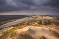 Dark clouds over Terschelling island in The Netherlands Royalty Free Stock Photo