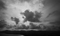 Dark clouds or stormy clouds over mountain.