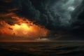 Dark clouds in a strom