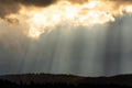 Dark clouds and sun rays Royalty Free Stock Photo