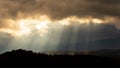 Dark clouds and sun rays Royalty Free Stock Photo