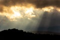 Dark clouds and sun rays Royalty Free Stock Photo