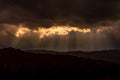 Dark clouds and sun rays Royalty Free Stock Photo