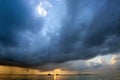 Dark clouds sunrise at Maldives Royalty Free Stock Photo