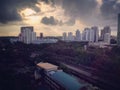 Dark clouds at sunset over Toa Payoh town park