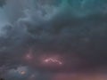 Dark clouds with thunderbolt lightning in Rajasthan Jodhpur