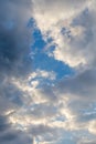 dark clouds with white puffy ones and partly blue sky Royalty Free Stock Photo