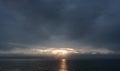 Dark cloudscape sunset over sea Royalty Free Stock Photo