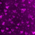 Dark cloudy with many purple shiny falling hearts grunge on fire love distressed