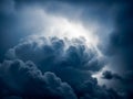 Dark cloudy sky with bright spot Royalty Free Stock Photo