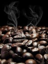 Dark coffee beans