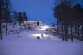 Dark and cold at fredriksten fortress (golden-lion) Royalty Free Stock Photo