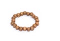 Dark Color Wooden Bracelet. Simple Wood Bead Bracelet Royalty Free Stock Photo