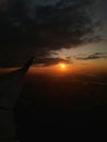 Dark colored aerial background, impressive colors at sunrise