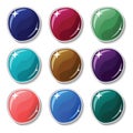 Dark colored buttons with glass surface effect. Blank buttons set for web design or game graphic. Royalty Free Stock Photo