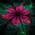 Dark colorful fractal flower