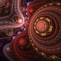 Dark Colorful Fractal Pattern, Digital Artwork