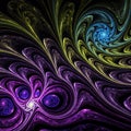 Dark colorful fractal swirls Royalty Free Stock Photo