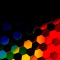 Dark Colorful Hexagonal Background. Unique Abstract Hexagon Pattern. Flat Modern Illustration. Vibrant Texture Design. Style. Royalty Free Stock Photo