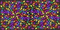 Dark Colors of small black triangles on colorful background. Illustration of abstract texture of triangles. Pattern design