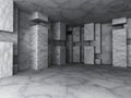Dark concrete empty room interior architecture background Royalty Free Stock Photo