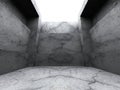 Dark concrete empty room with lights. Architecture background Royalty Free Stock Photo