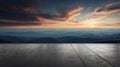 dark concrete floor background infinite horizon sky panoramic scene. Royalty Free Stock Photo