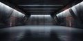 Dark concrete garage background, interior of empty gray warehouse. Perspective of abstract modern hall like underground parking, Royalty Free Stock Photo